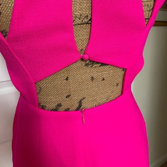 Zio New York Neon Hot Pink Cut Out Bodycon Structured Mini Dress Women’s Small - Picture 9 of 14